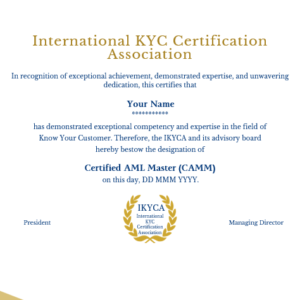 I-CAMM (Internationally Certified AML Master)