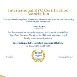 Internationally Certified KYC Specialist (IKYCA)